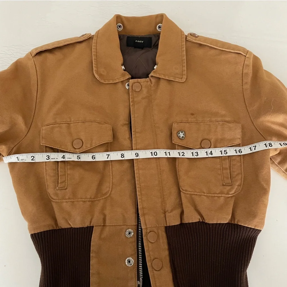 Obey Women's Tan and Yellow Jacket size S - Picture 5 of 14